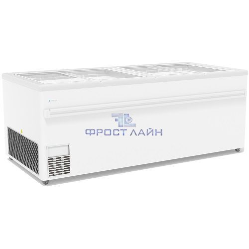 Ларь-бонета F 2000 B (прямое стекло) белый