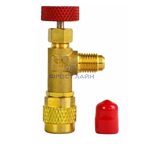Вентиль для заправки LTV-1223, R410a (5/16"SAE папа x 5/16"SAE мама-гайка)