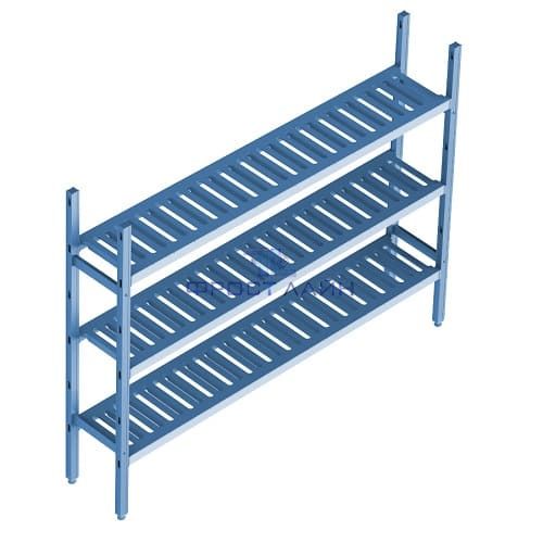 Стеллаж LOAD.ME.POLY 18AL.3PP40.17B 1760х400х (h) 1800 мм, 3 уровня полок (Polair) Базовая секция