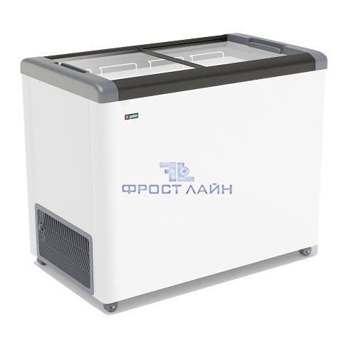 Ларь морозильный FG-350 C серый (прямое стекло, 310 л.)