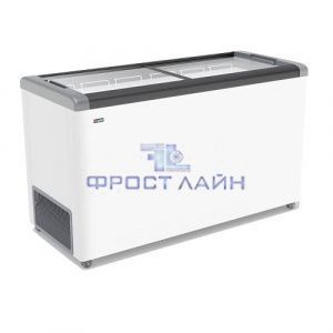 Ларь морозильный FG-400 C серый (прямое стекло, 380 л.)