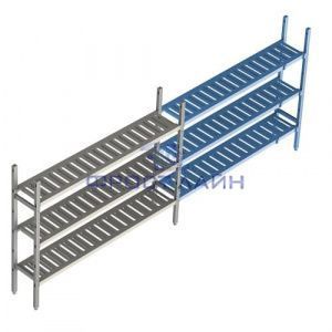 Стеллаж LOAD.ME.POLY 16AL.3PP40.07E  730х400х (h) 1600 мм, 3 ур. полок (Polair) Дополнит. секция