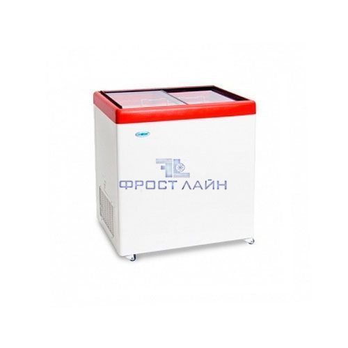 Ларь морозильный МЛП-250 красный (прямое стекло, 238 л.)