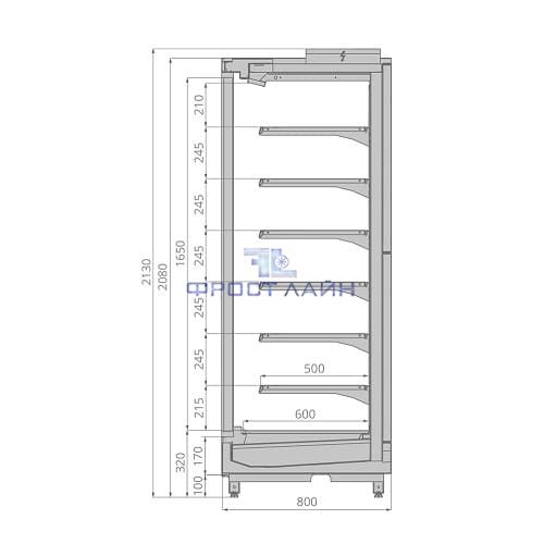 картинка Горка гастрономическая Tesey Slim 125 с дверями Double Glass  от магазина Фрост Лайн