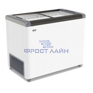 Ларь морозильный FG-350 C серый (прямое стекло, 310 л.)