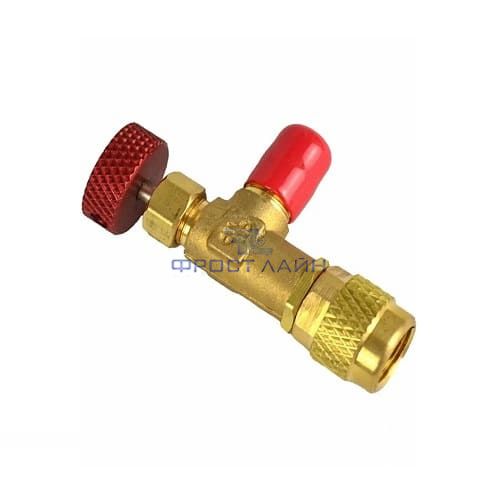 Вентиль для заправки LTV-1223 (1/4"SAE папа x 1/4"SAE мама-гайка)