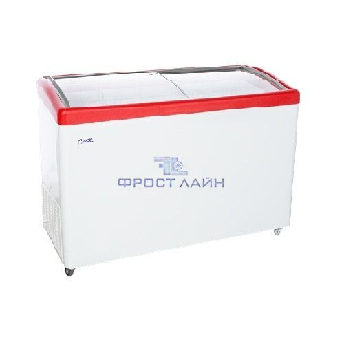 Ларь морозильный МЛГ-600 красный (гнутое стекло, 492 л.)